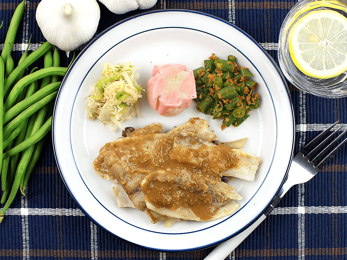 豚バラ肉のにんにくソース