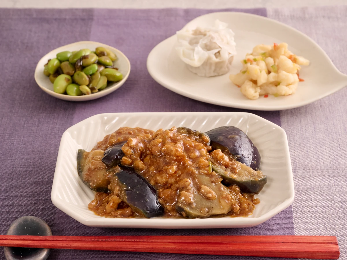 たっぷり挽肉の麻婆茄子