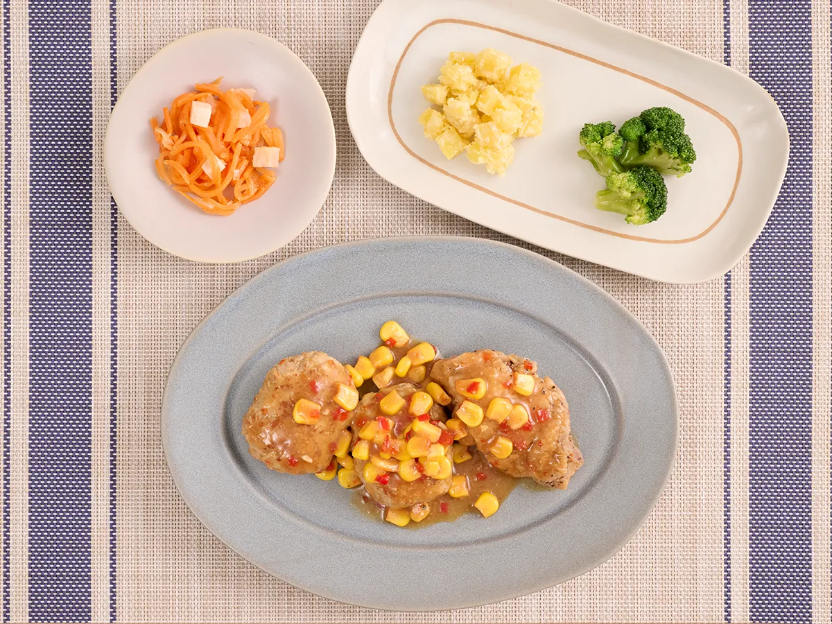 ハンバーグ＆チキンのガーリック