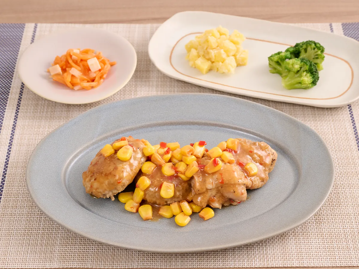 ハンバーグ＆チキンのガーリック