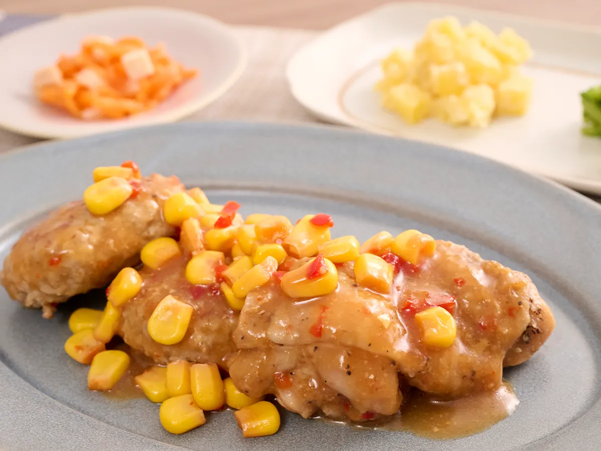 ハンバーグ＆チキンのガーリック