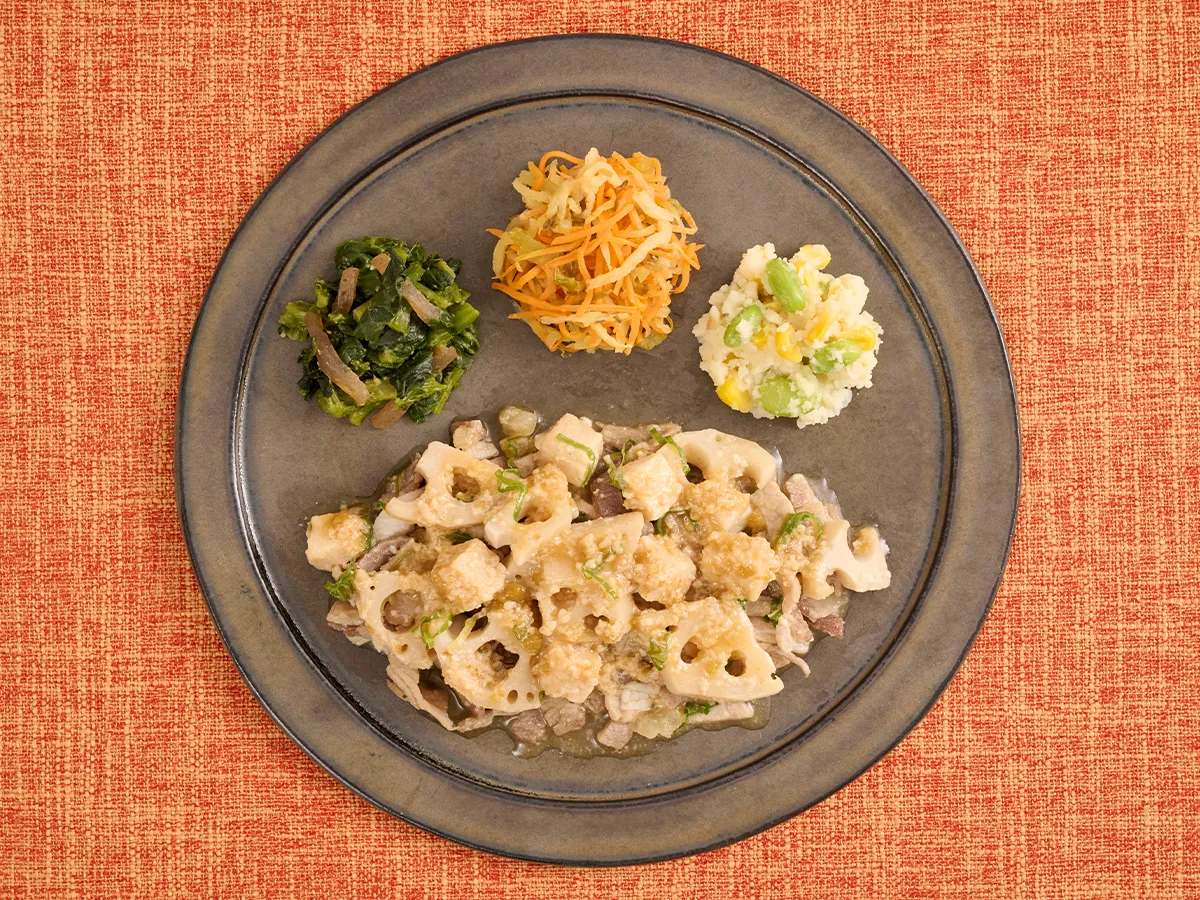 柚子胡椒香るれんこんと豚の旨だれ