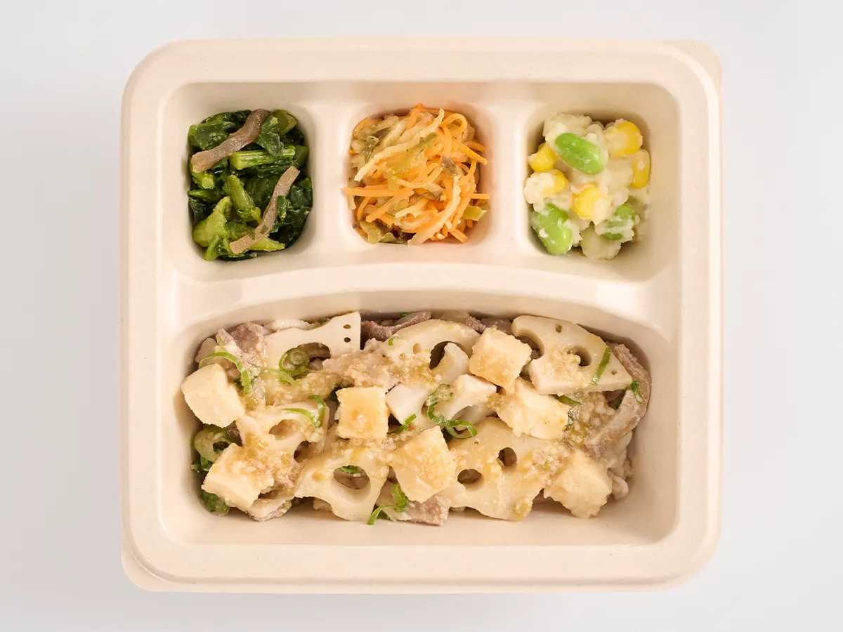 柚子胡椒香るれんこんと豚の旨だれ