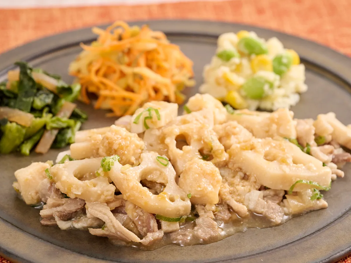 柚子胡椒香るれんこんと豚の旨だれ