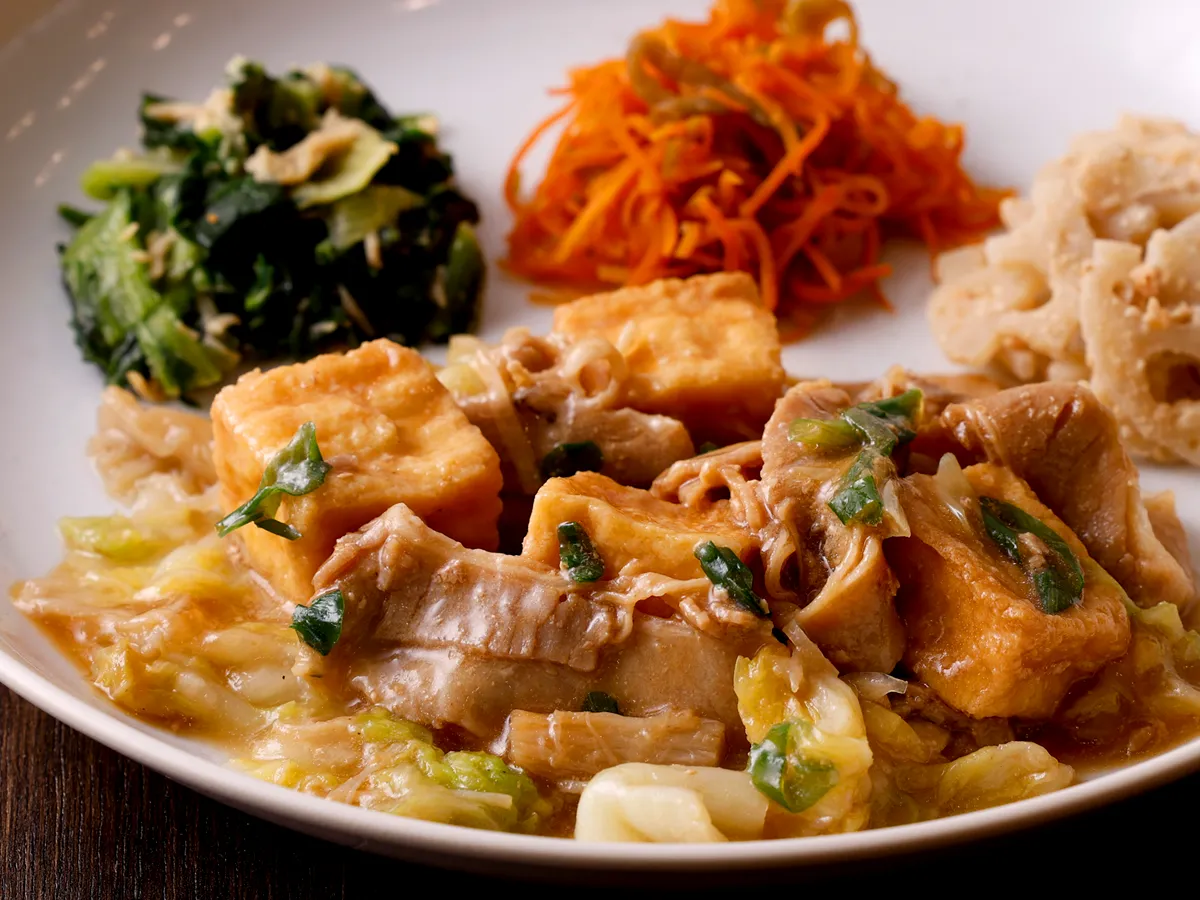 豚肉と絹揚げの中華あん