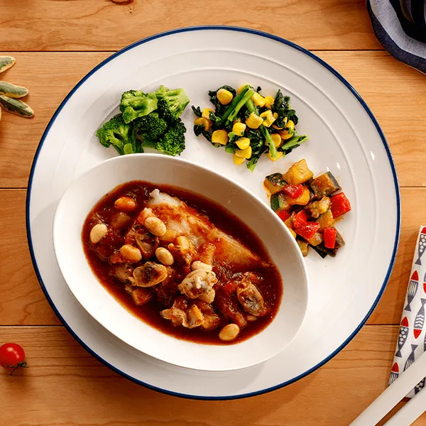 白身魚のトマトクラムチャウダー