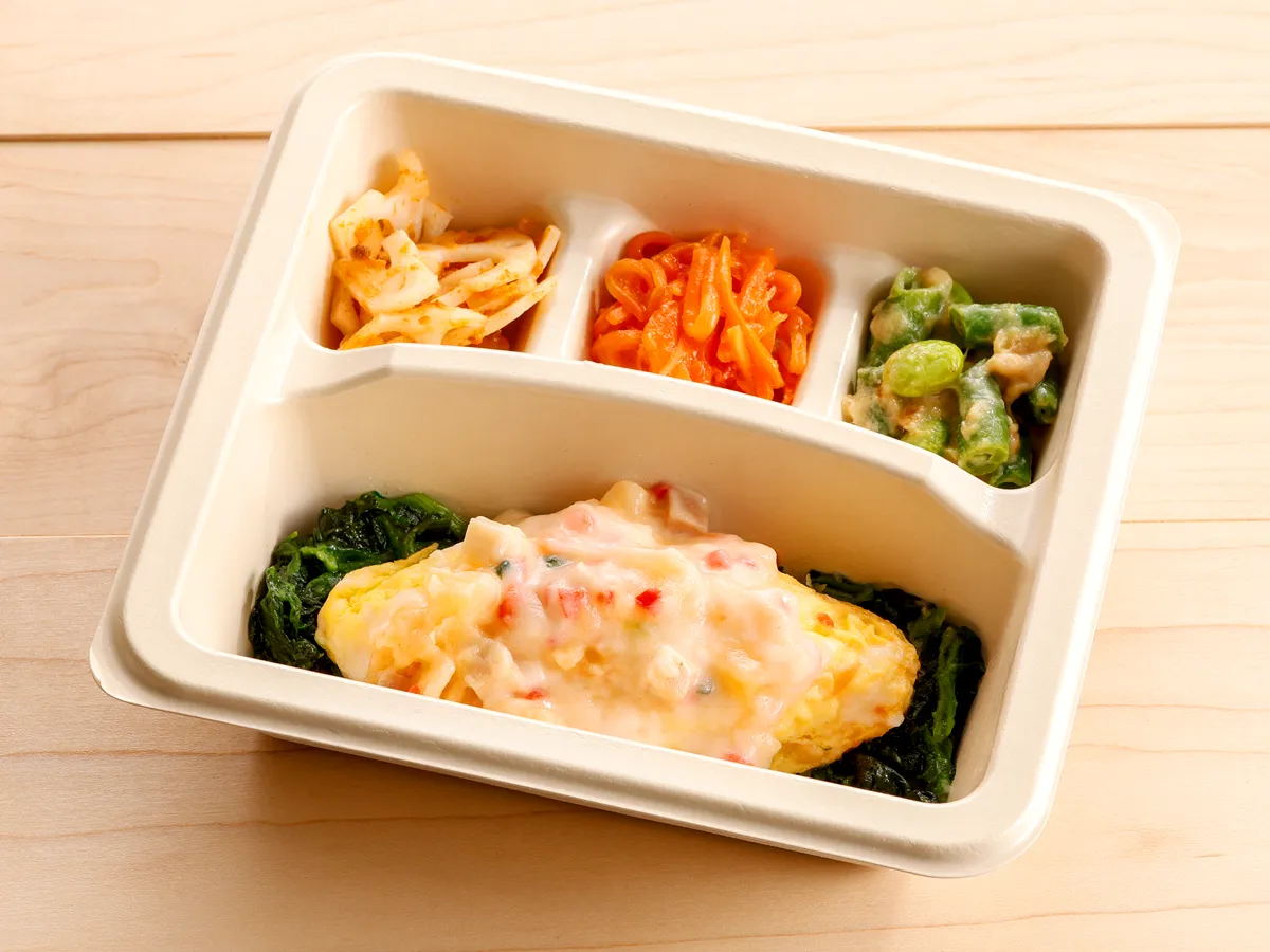 やさしいクリーミーソースオムレツ