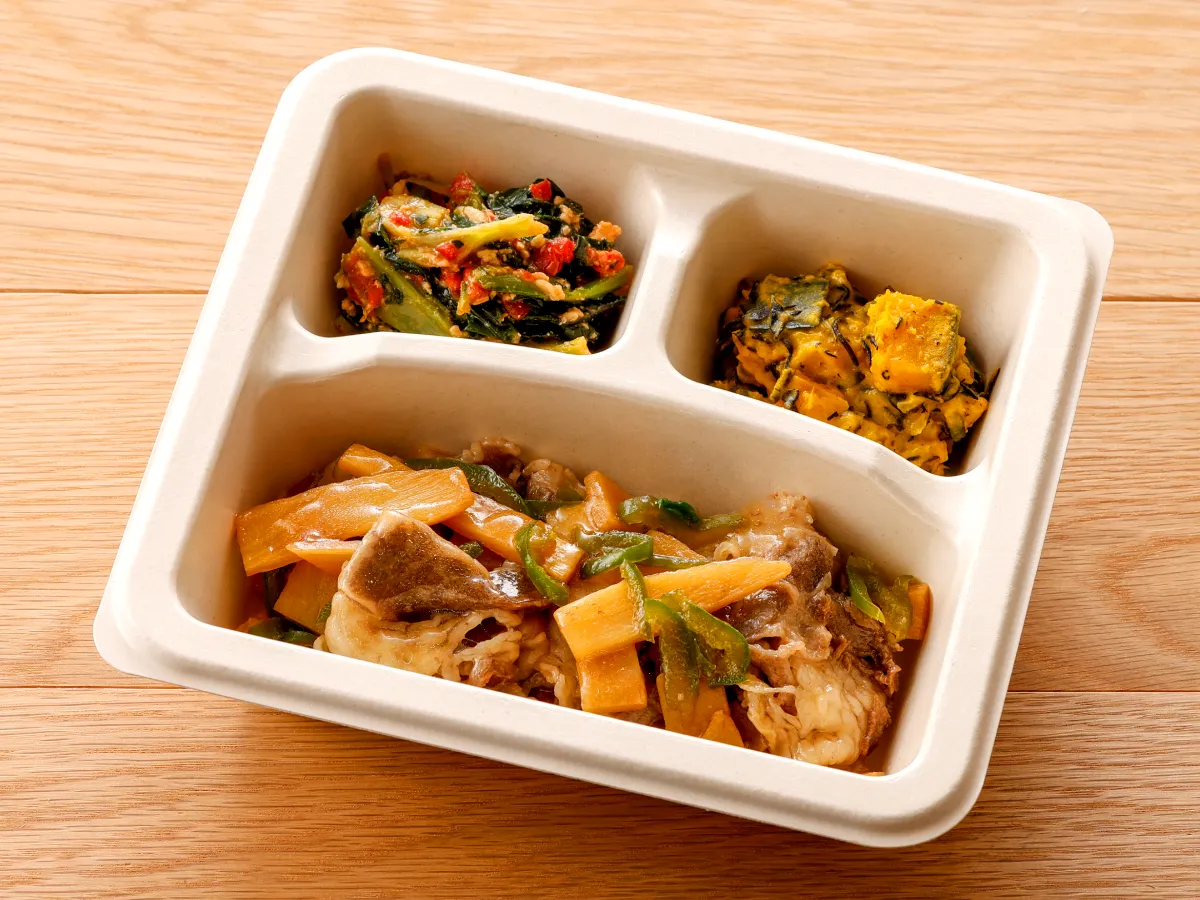 出汁香る筍と牛肉のあんかけ