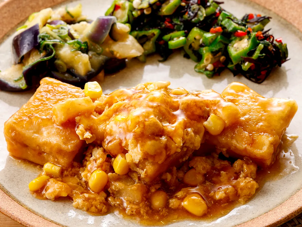 満腹御膳！具沢山そぼろの揚げ出し豆腐