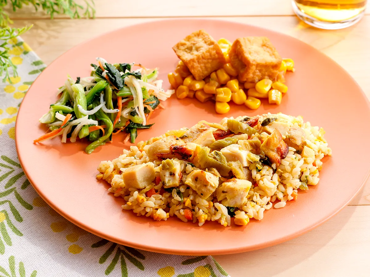 ゴロゴロ具沢山高菜チキンピラフ