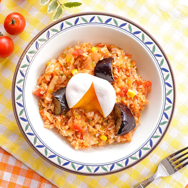 半熟卵のたっぷりトマトリゾット