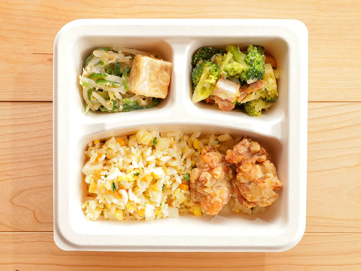 具沢山チャーハンとから揚げ