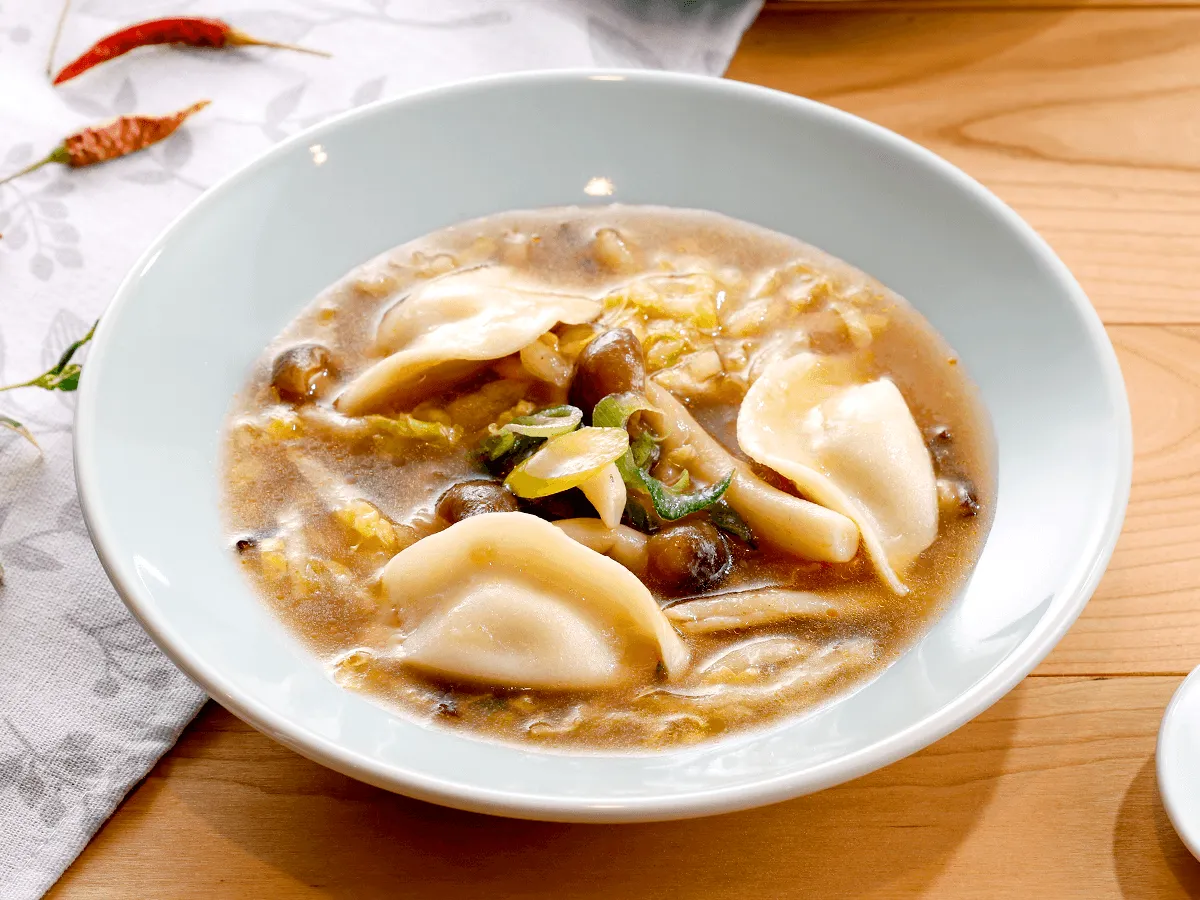 もちもち水餃子の酸辣湯