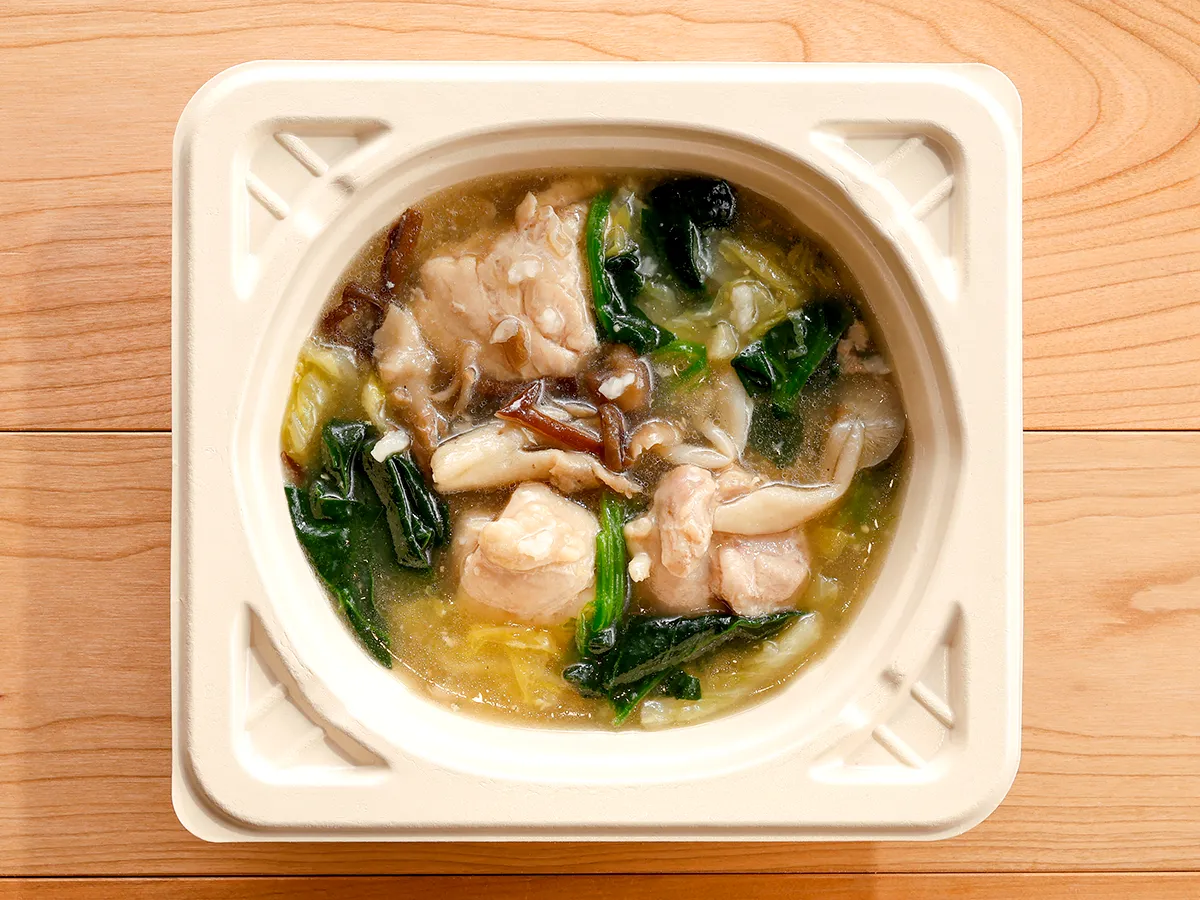 鶏もも肉のとろみ白湯スープ