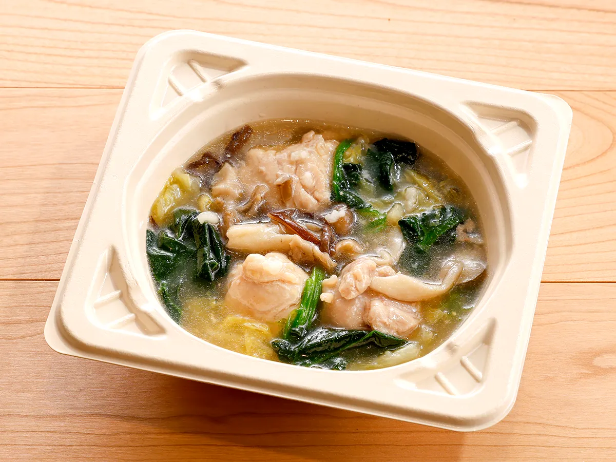 鶏もも肉のとろみ白湯スープ