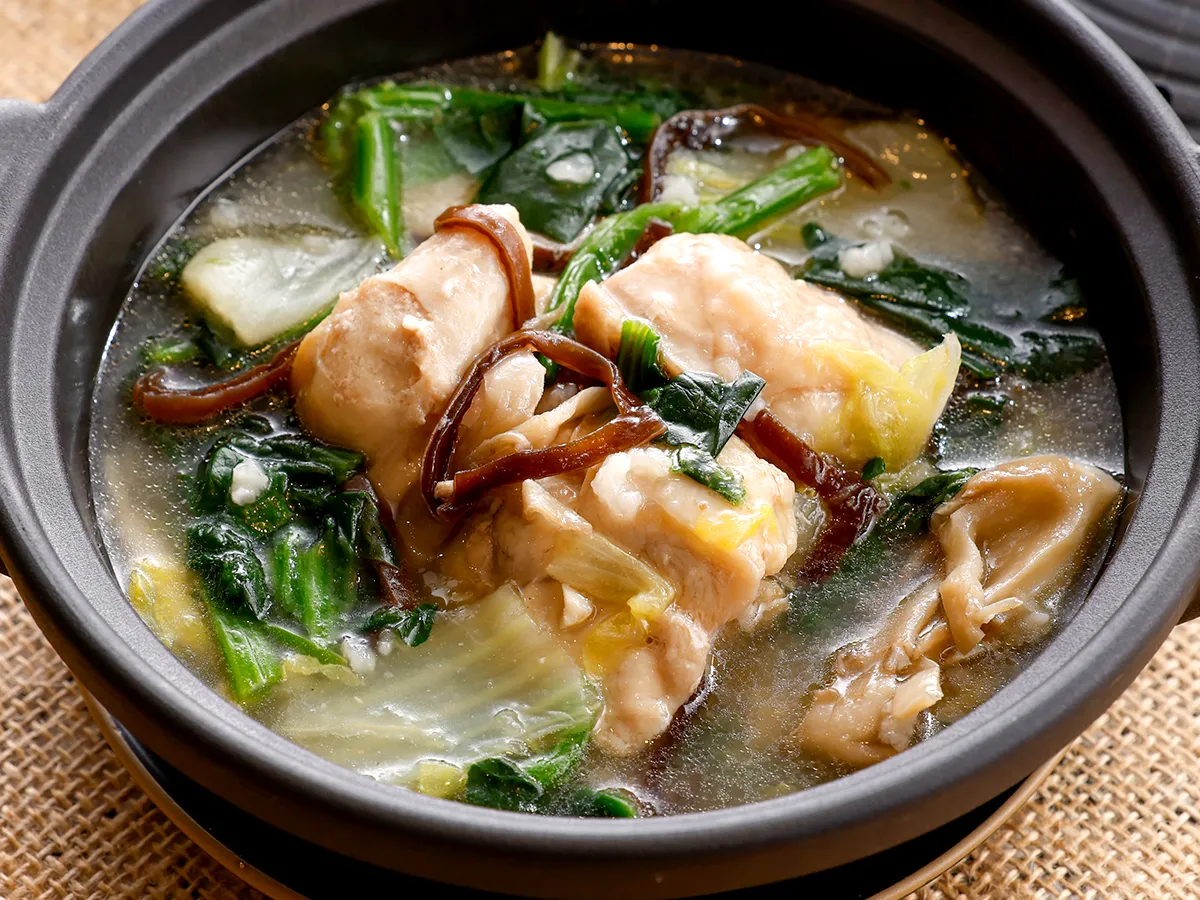 鶏もも肉のとろみ白湯スープ