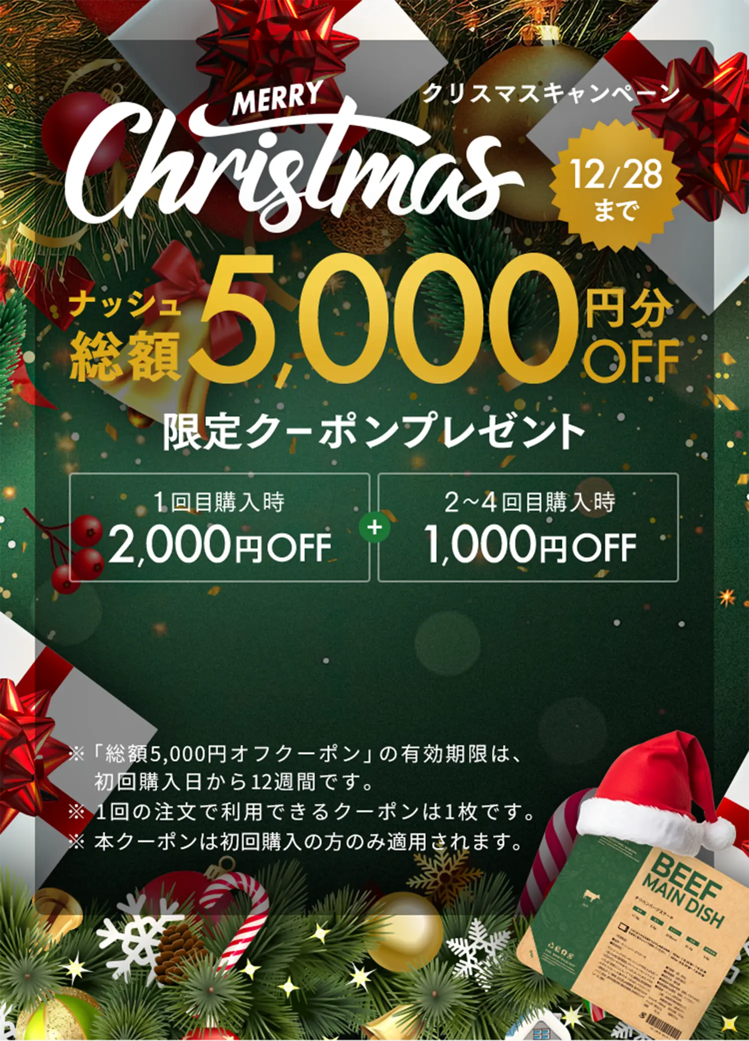 総額5,000円OFFクーポンをプレゼント！クリスマスキャンペーン