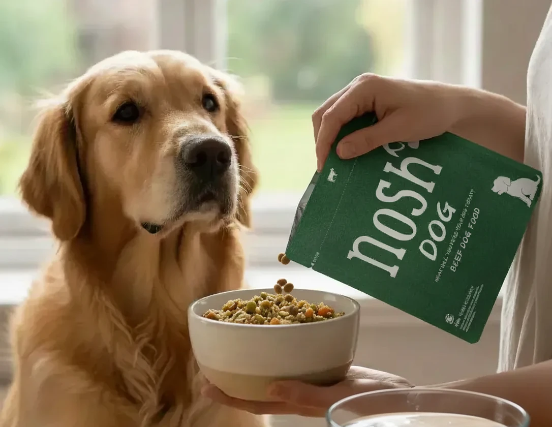 犬のご飯を用意する様子の画像