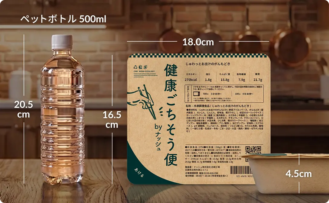 スリムなサイズ設計のパッケージ